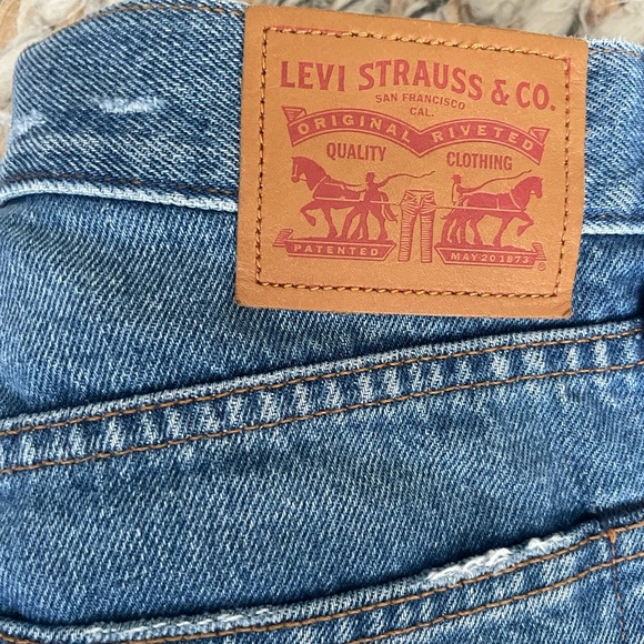 LEVI'S - Blue Wedgie Icon Straight Jeans In Partner in Crime Wash - Picture 4 of 5